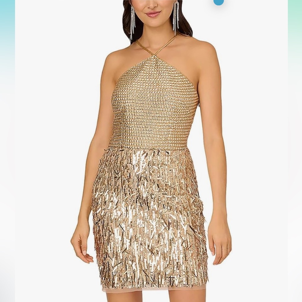 NWT Liv Foster Womens Mini Sequined Cocktail And Party Dress Sz 10 #S3